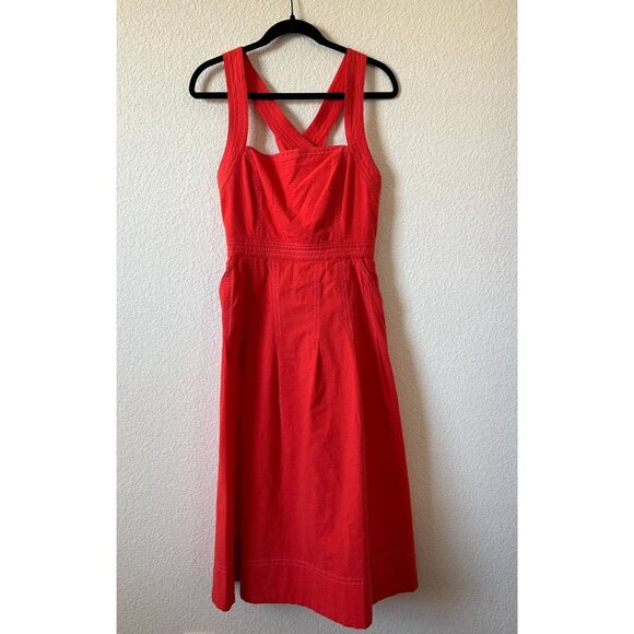 Maeve by Anthropologie Alessandra Cross Back Midi Dress Size 6 - Picture 2 of 8